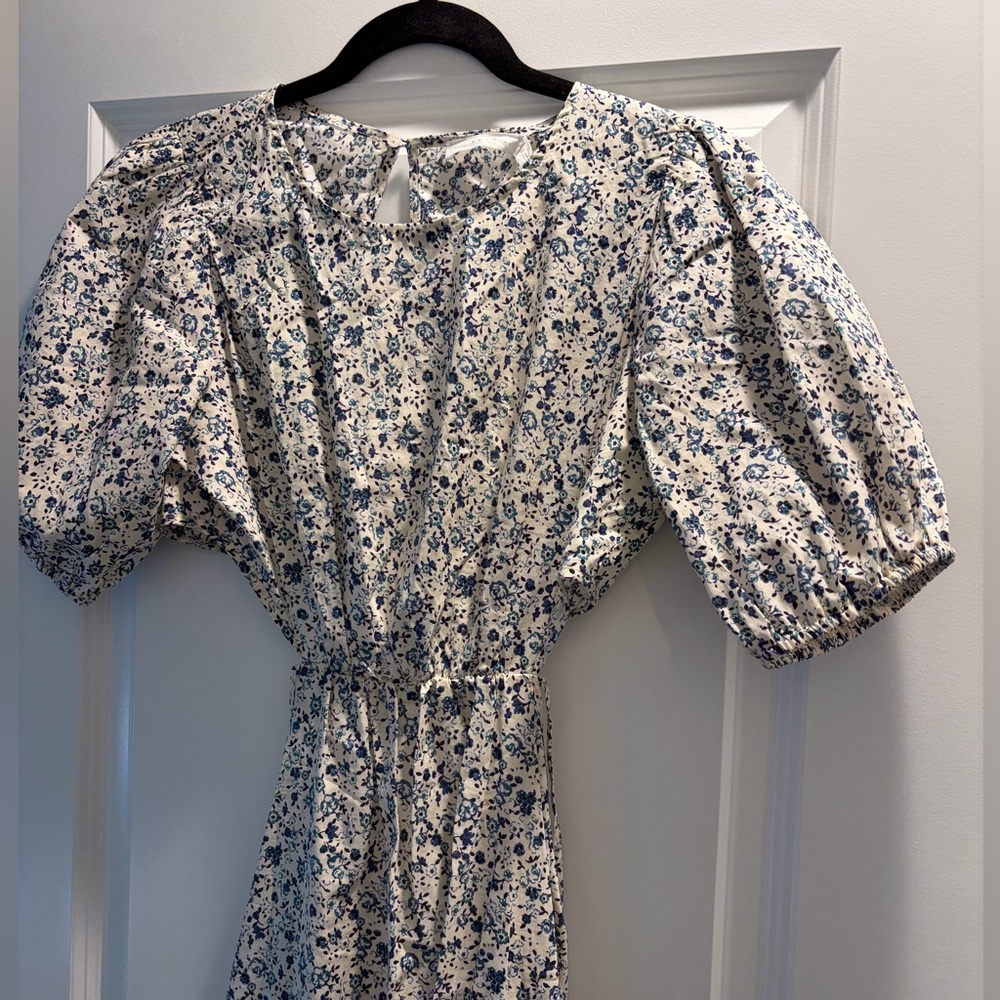 Lush Blue and White Floral Dress